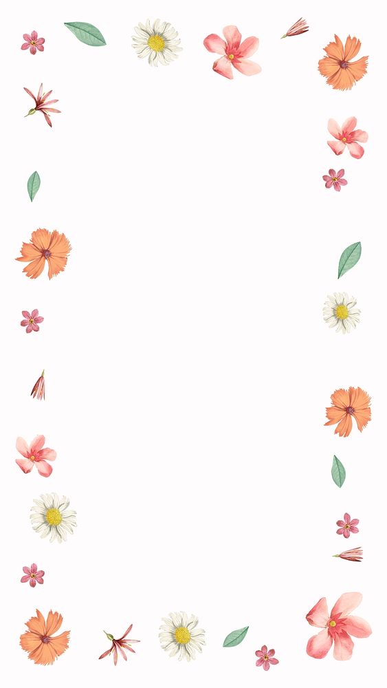 Spring frame iPhone wallpaper, colorful aesthetic design vector