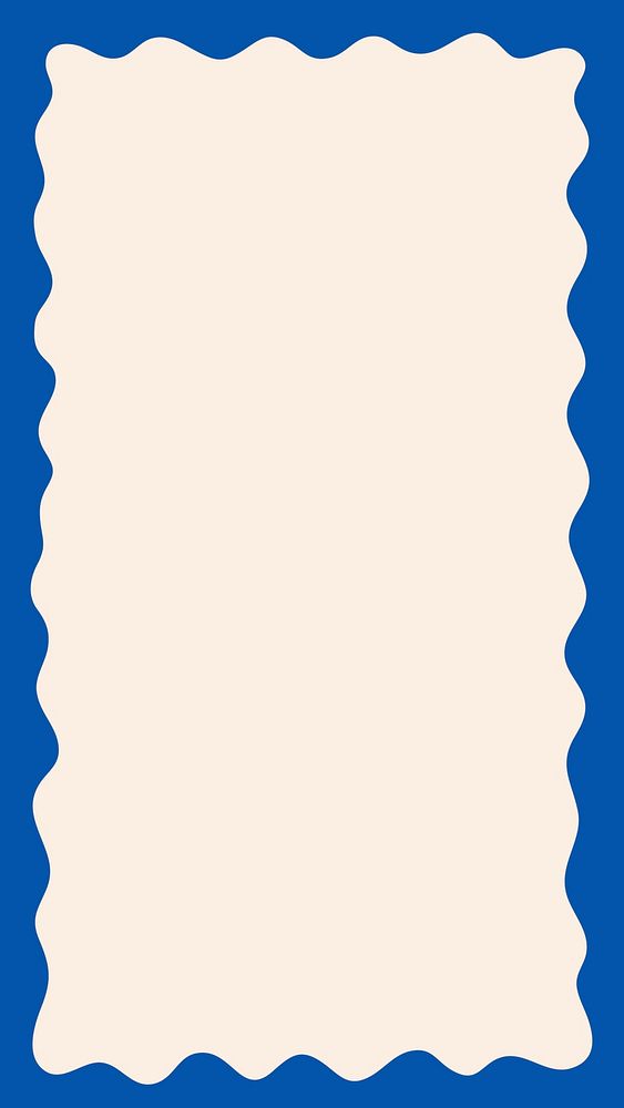 Blue frame iPhone wallpaper, simple beige background vector