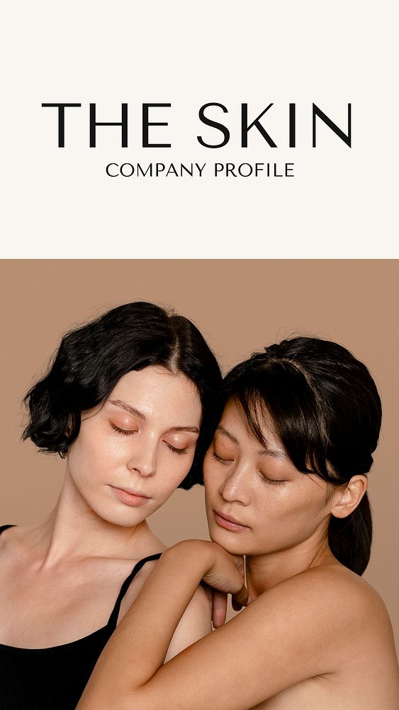 Skincare Facebook story template, company profile design vector