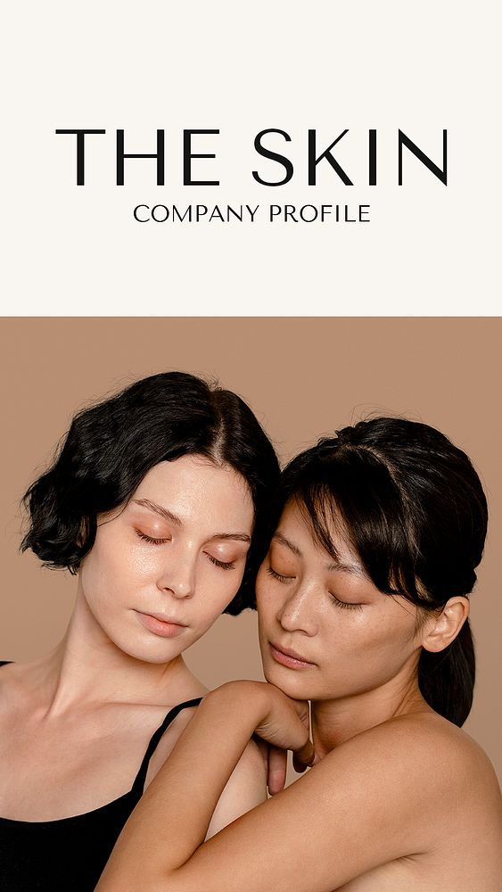 Skincare Instagram story template, company profile design  psd