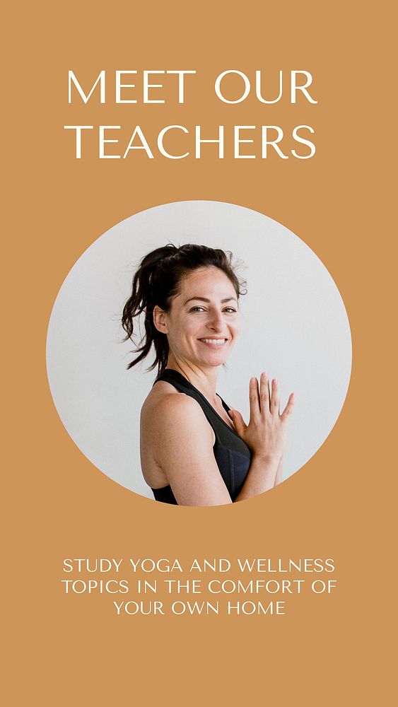 Yoga course Facebook story template, health & wellness design vector