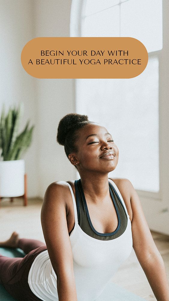 Health & wellness Instagram story template, yoga class design psd