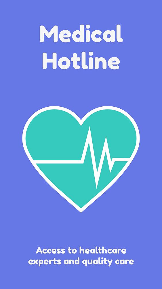 Medical hotline Facebook story template, healthcare vector