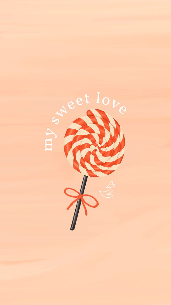 Hand drawn sweet lollipop mobile background template illustration
