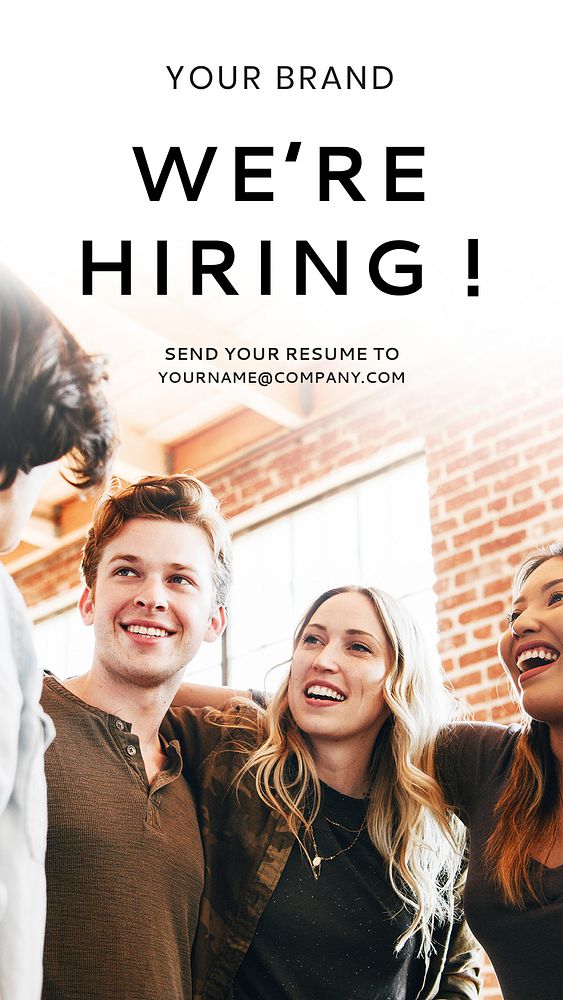 We're hiring job recruitment social advertisement template mockup