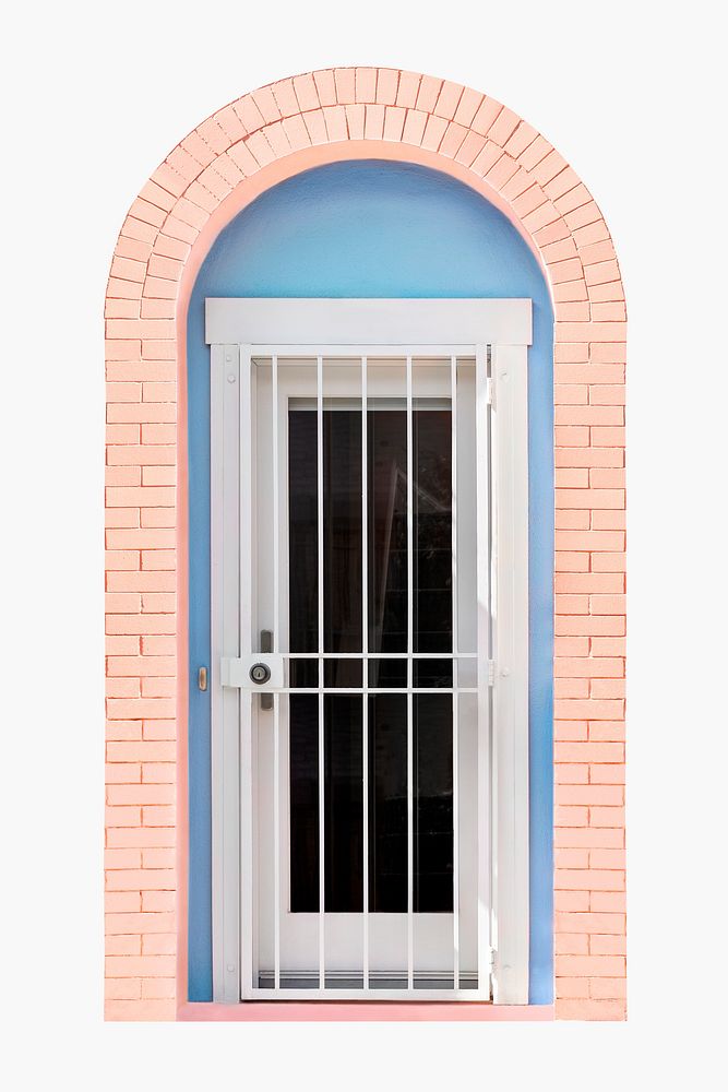 White security door, home safety illustration psd