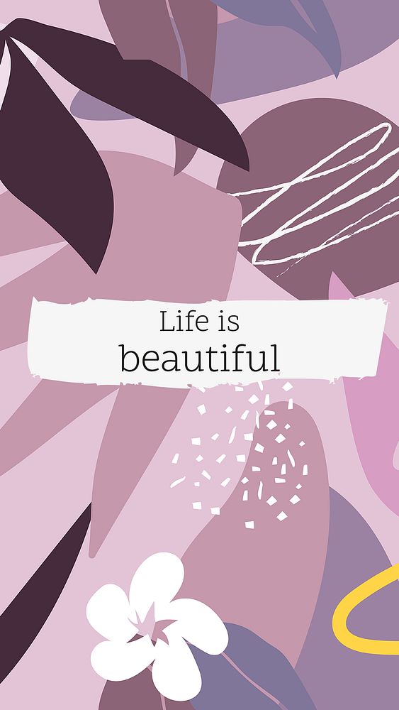 Life is beautiful story template, editable botanical design psd