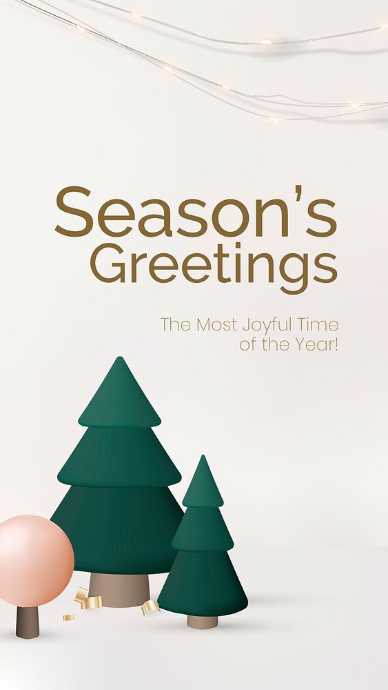 Merry Christmas story template, season&rsquo;s greetings psd