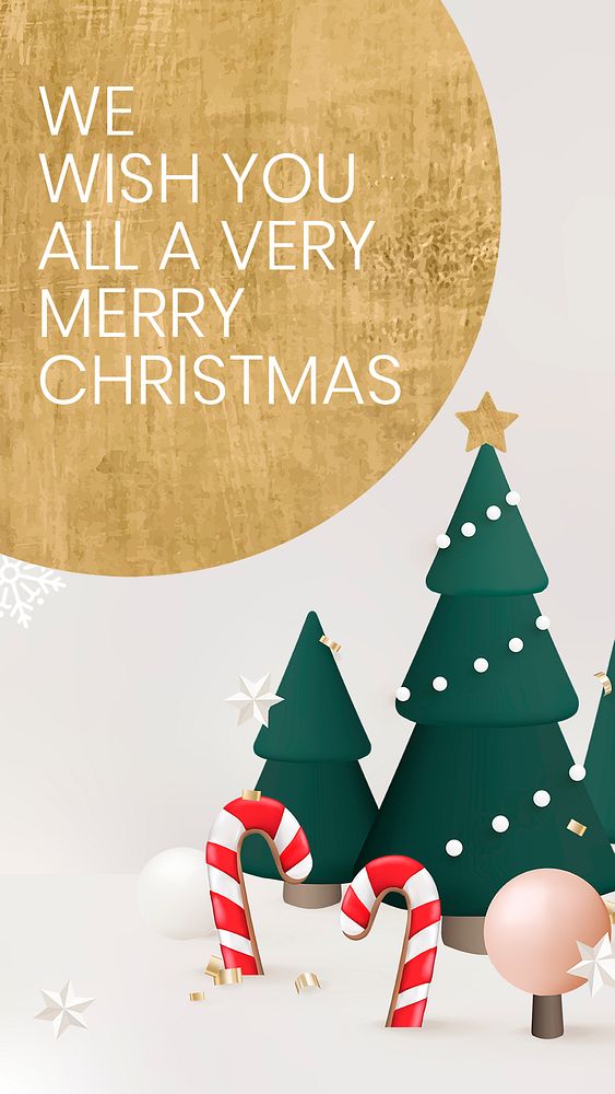 Christmas greetings story template, winter graphic psd