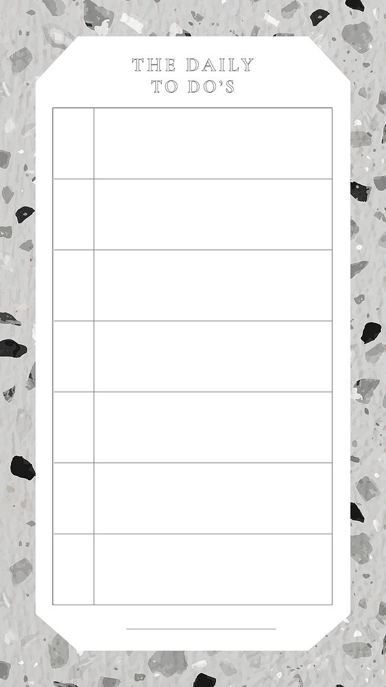 Daily planner template, terrazzo background, aesthetic Facebook, psd