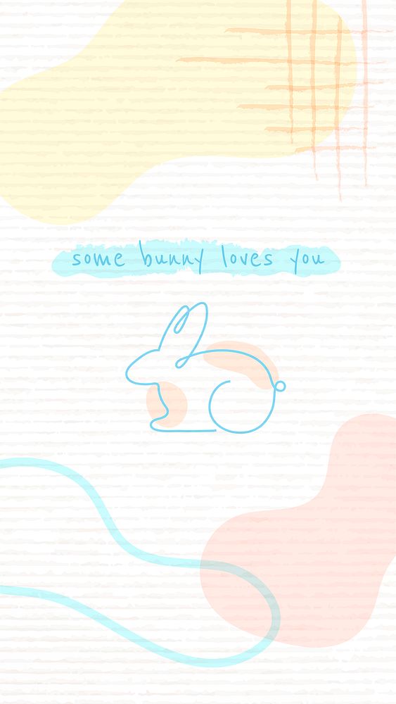 Love quote iPhone wallpaper template, some bunny loves you psd