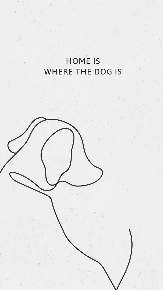 Puppy quote mobile wallpaper template psd, home is where the dog is