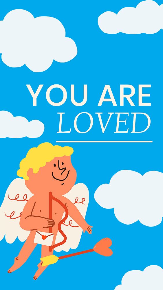 You are loved template, Valentine&rsquo;s celebration story for Instagram psd