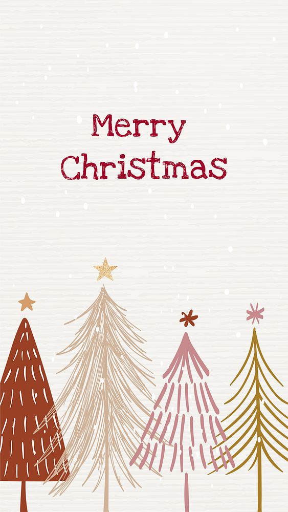 Merry Christmas Instagram story template, cute festive greeting message psd
