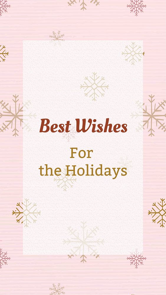 Best wishes Instagram story template, cute Christmas greeting with trees doodle psd