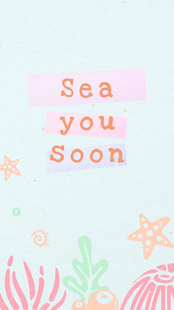 Ocean Instagram story template, marine life design psd, sea you soon