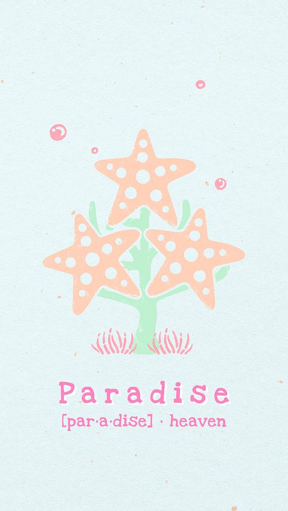 Ocean story template, paradise, marine creature design psd in pastel colors