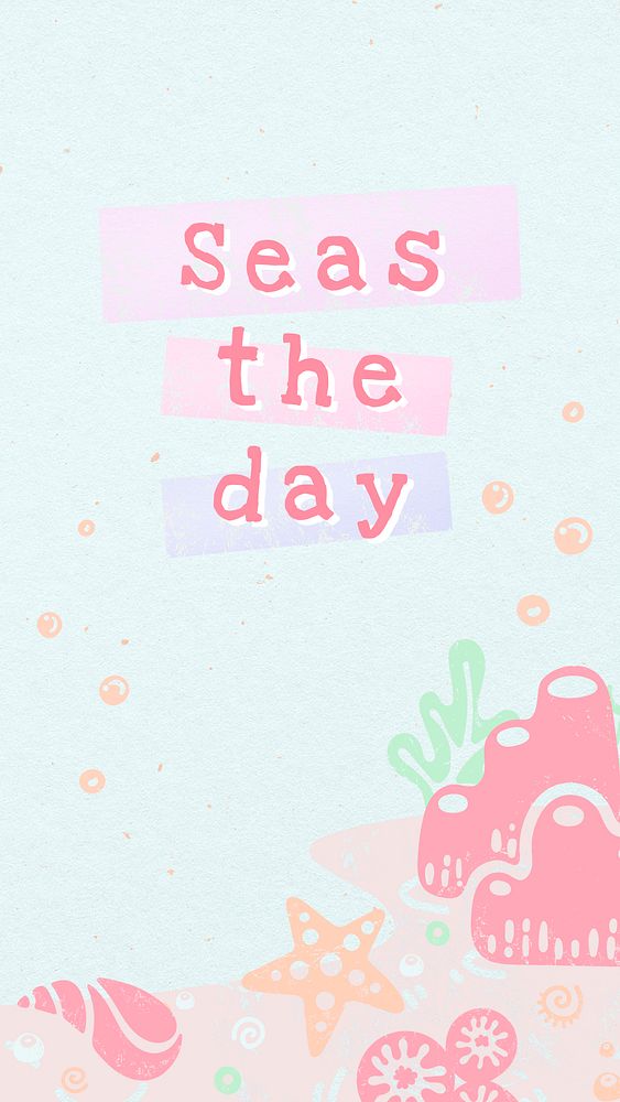 Life quote Instagram story template, marine life design psd, Seas the day
