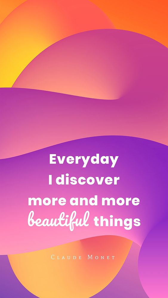 Abstract mobile wallpaper, colorful 3D design with inspirational quote