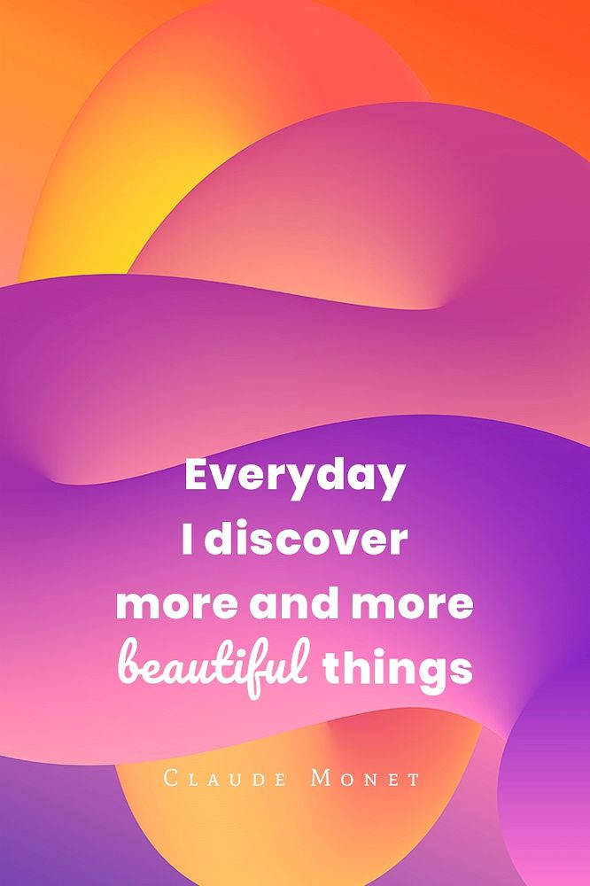 Pink banner, abstract fluid 3D with inspirational quote