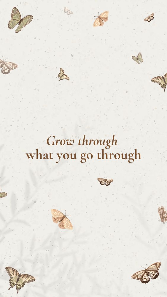 Positivity quote Instagram story template, aesthetic butterfly background psd