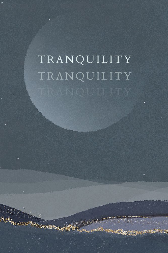 Tranquility aesthetic banner template, nature landscape psd
