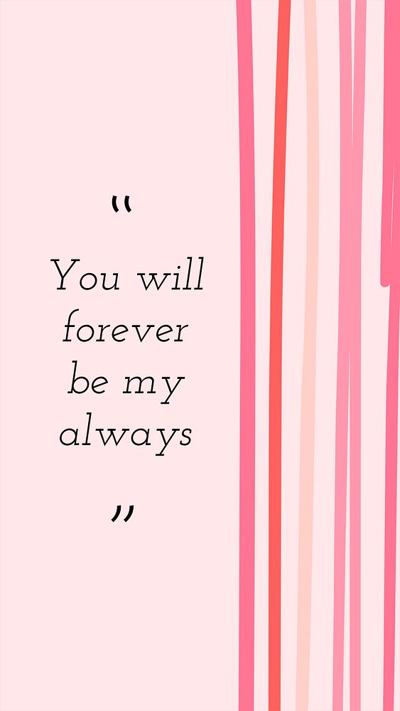 Valentine&rsquo;s quotes mobile wallpaper template psd, cute heart background.
