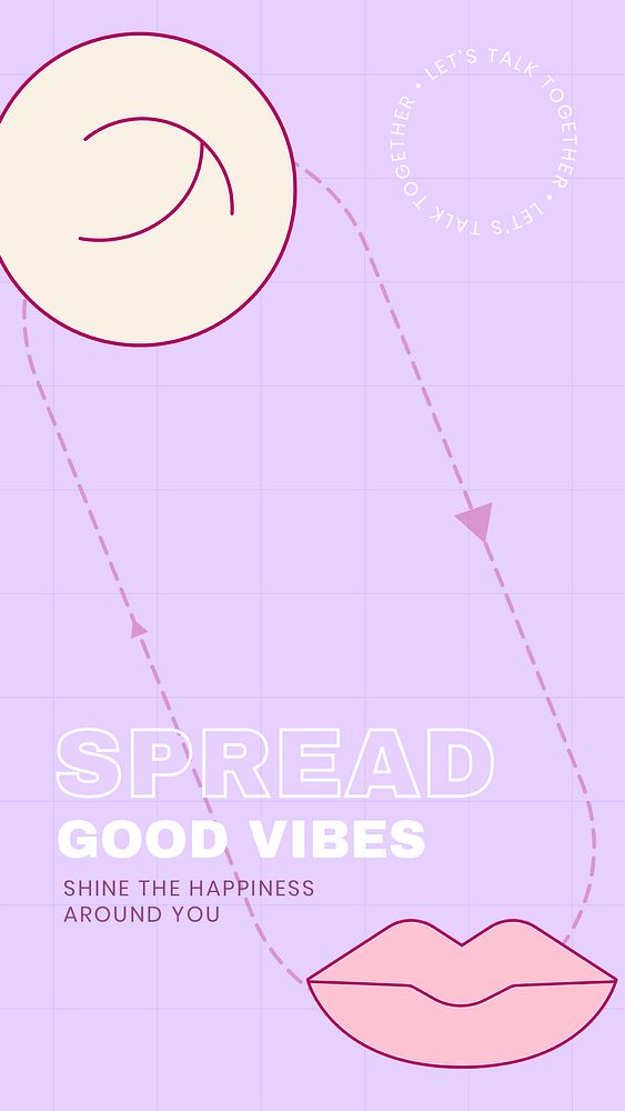 Spread good vibes quote template, mental health social media story psd