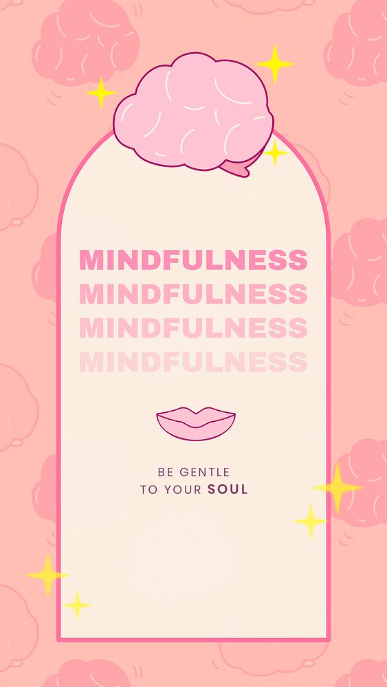 Mindfulness quote template, mental health social media story psd