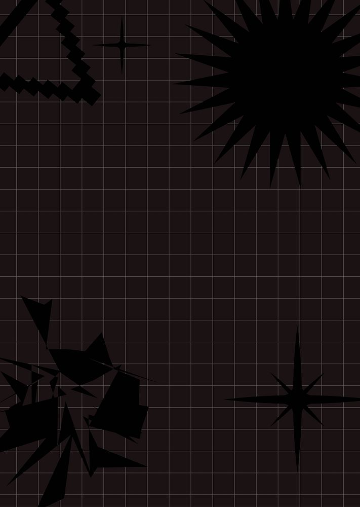 Black grid background, abstract shape design