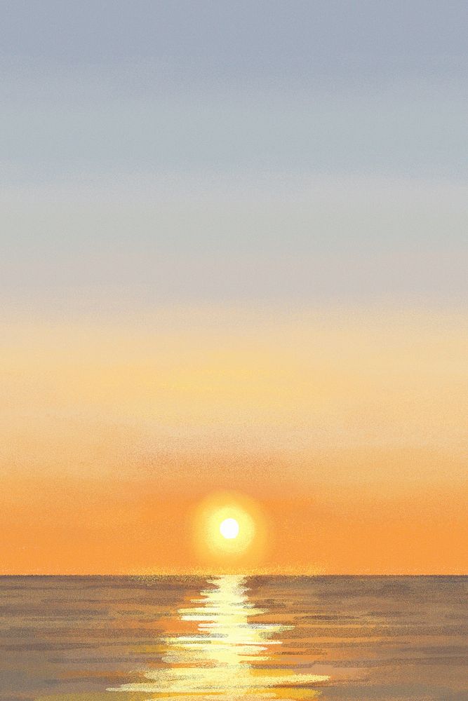 Aesthetic landscape background, colorful horizon sunset design