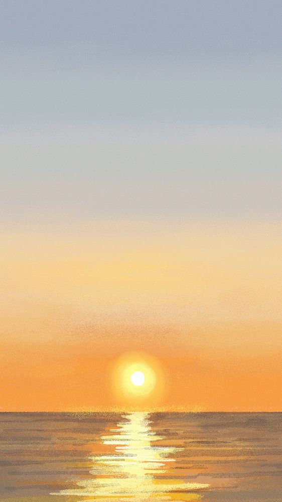 Horizon sunset iPhone wallpaper, minimal pastel design