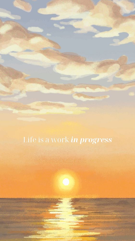 Aesthetic inspirational iPhone wallpaper template, sunset design vector