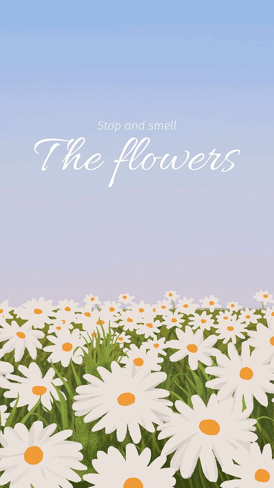Inspirational quote phone wallpaper template, aesthetic flower design vector