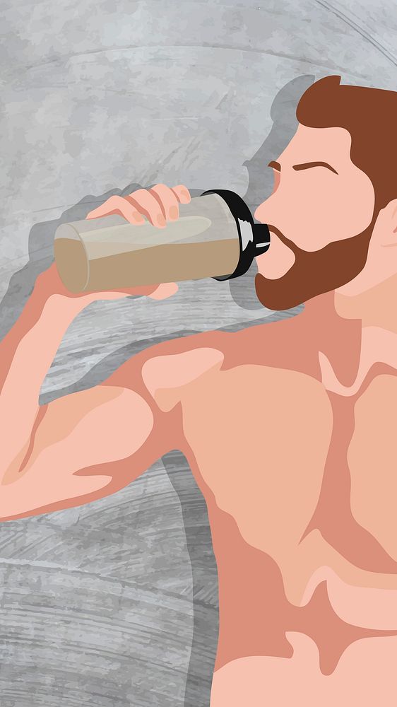 Athletic man iPhone wallpaper, realistic illustration 