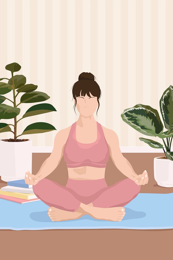 Yoga & meditation background, realistic illustration