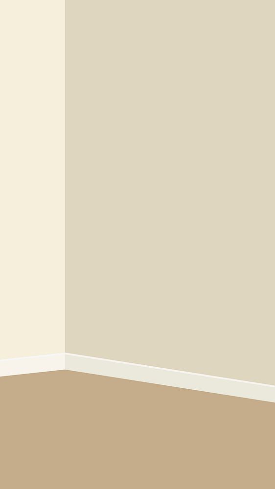 Empty room mobile wallpaper, realistic vector illustration