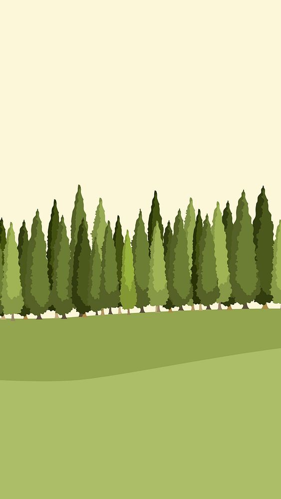Green forest mobile wallpaper, aesthetic vector illustration
