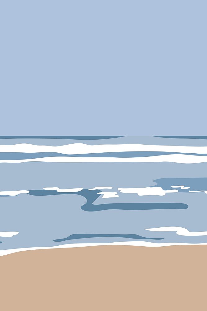 Beautiful sea & beach background, aesthetic illustration
