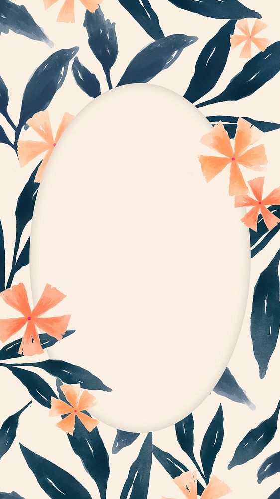 Flower frame phone wallpaper, watercolor design psd