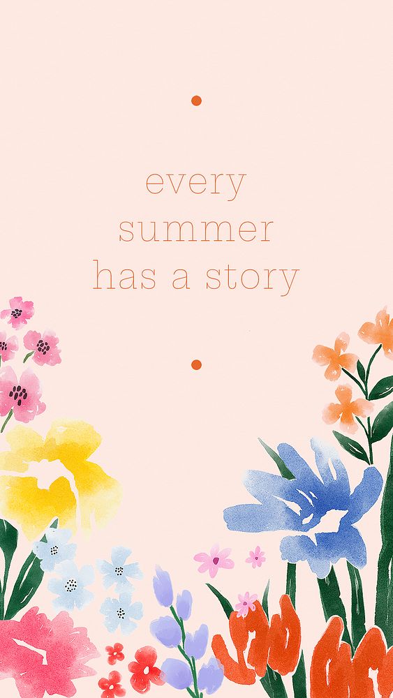 Summer quote iPhone wallpaper template, watercolor design psd