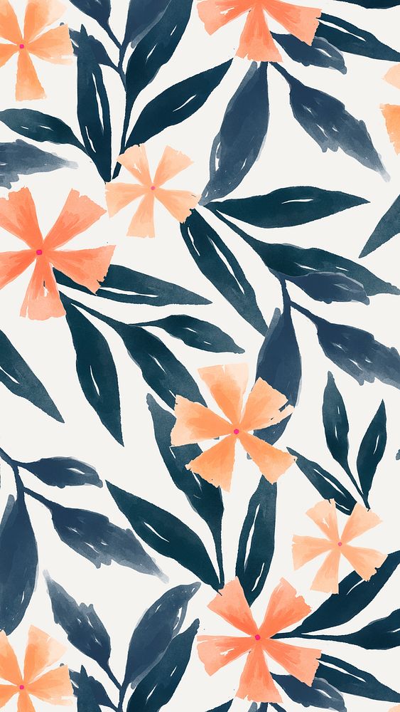 Tropical flower iPhone wallpaper design 