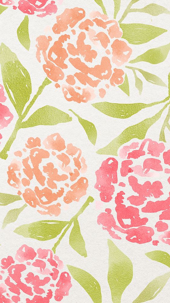 Watercolor flower iPhone wallpaper design 