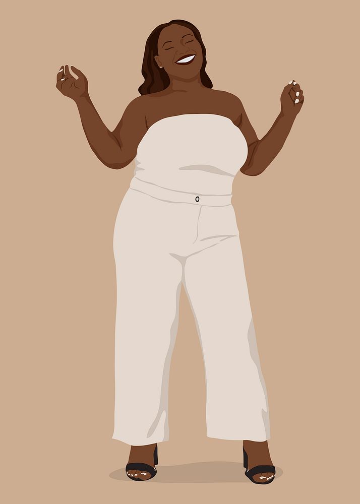 Female empowerment collage element, vector illustration