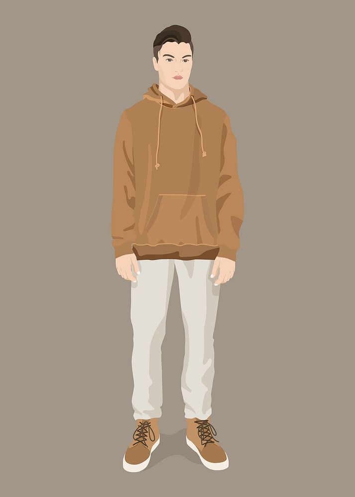 Casual man clipart, aesthetic illustration