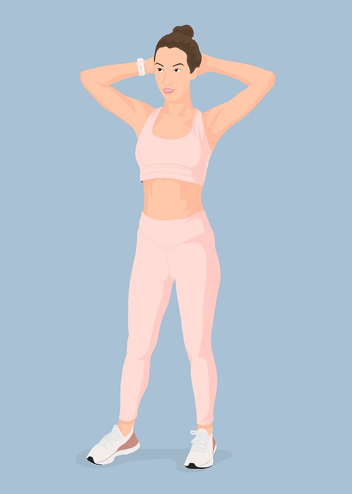Yoga woman collage element, vector illustration
