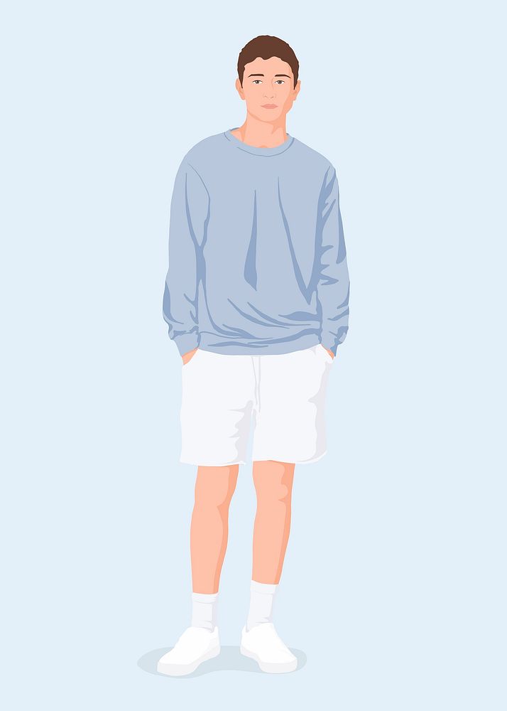 Young man clipart, aesthetic illustration