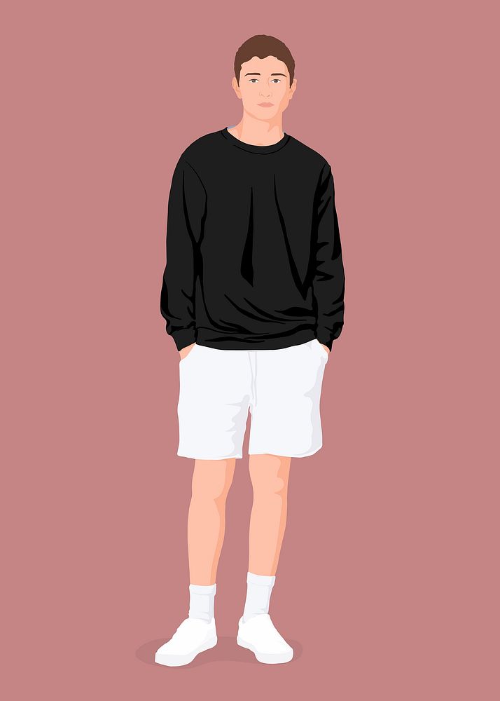 Casual man clipart, aesthetic illustration