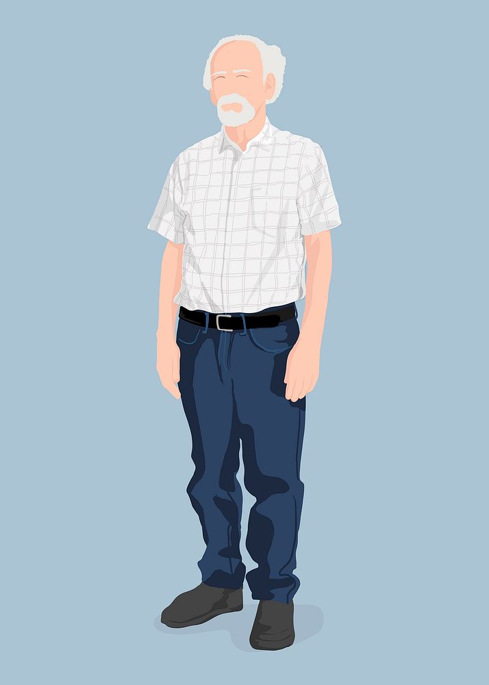 Senior man clipart, aesthetic illustration