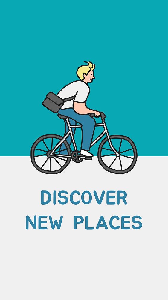 Bicycle ride Instagram story template, sustainable lifestyle vector